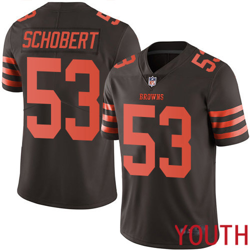 Cleveland Browns Joe Schobert Youth Brown Limited Jersey 53 NFL Football Rush Vapor Untouchable